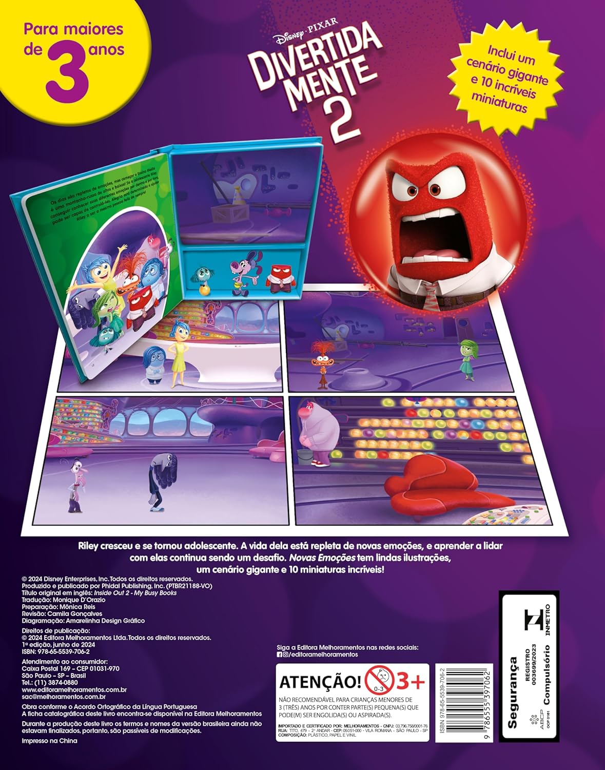 Livro com Miniaturas: Divertidamente 2 Novas Emoções