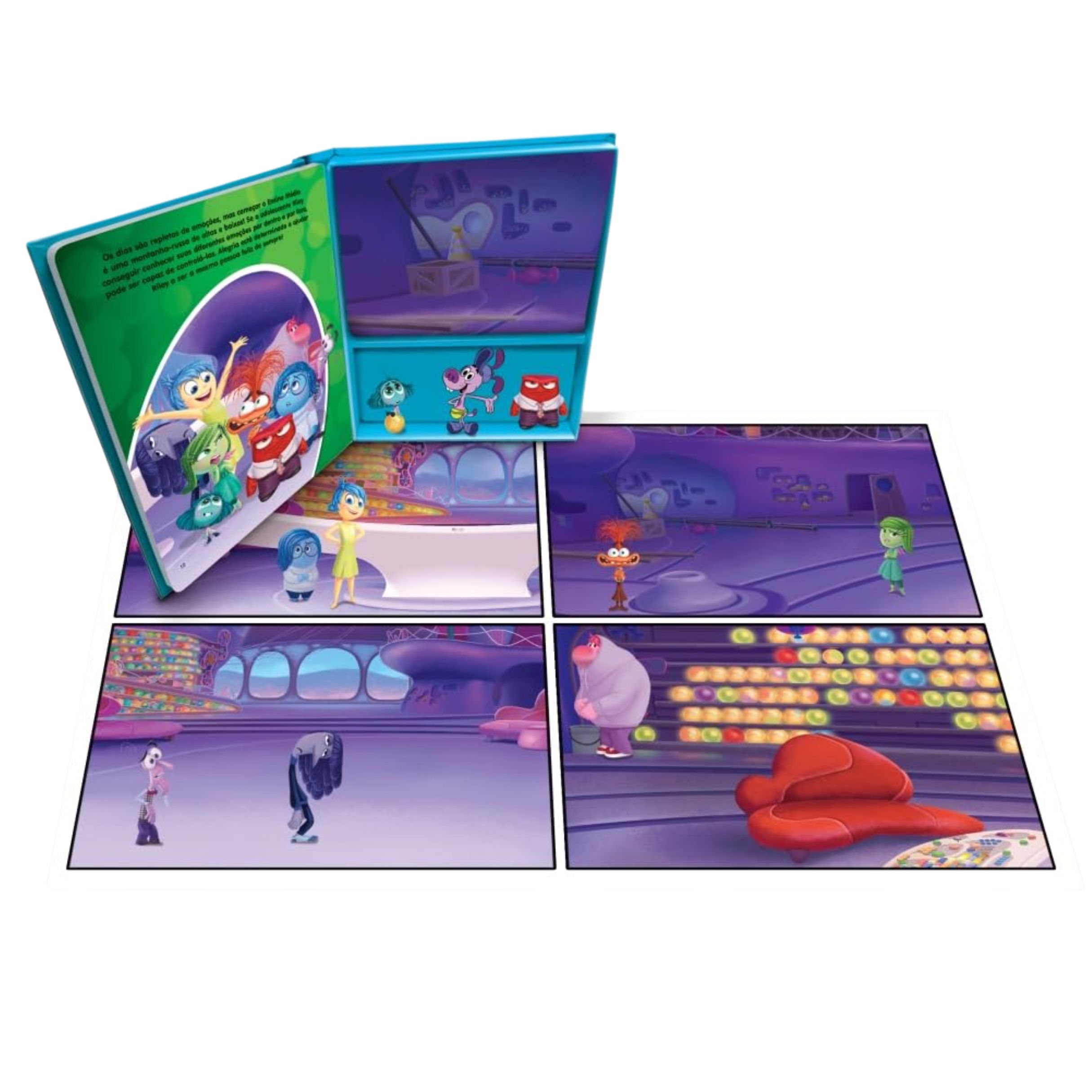 Livro com Miniaturas: Divertidamente 2 Novas Emoções