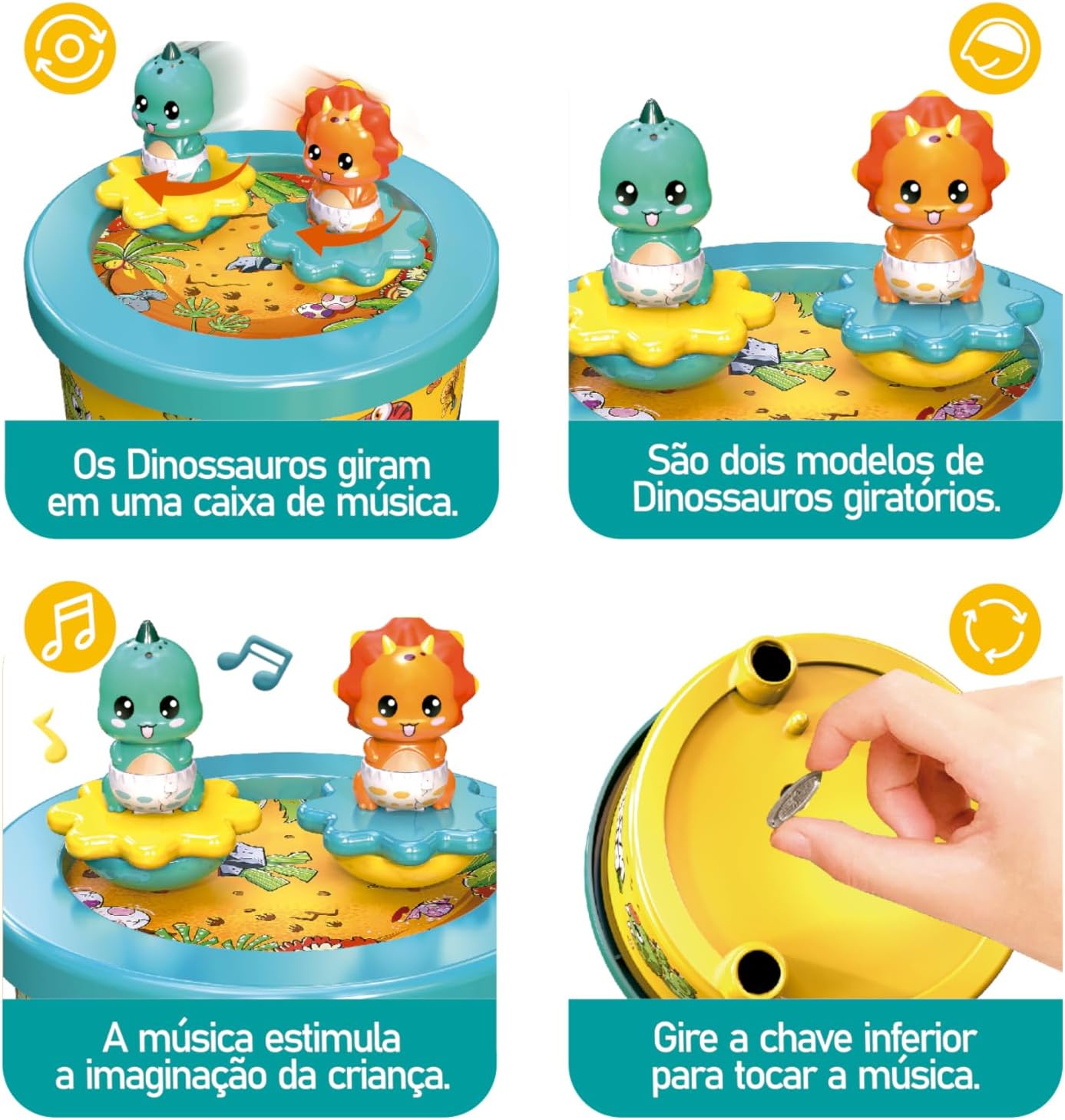Caixinha Musical Dino - Fenix | Alternativa Brinquedos