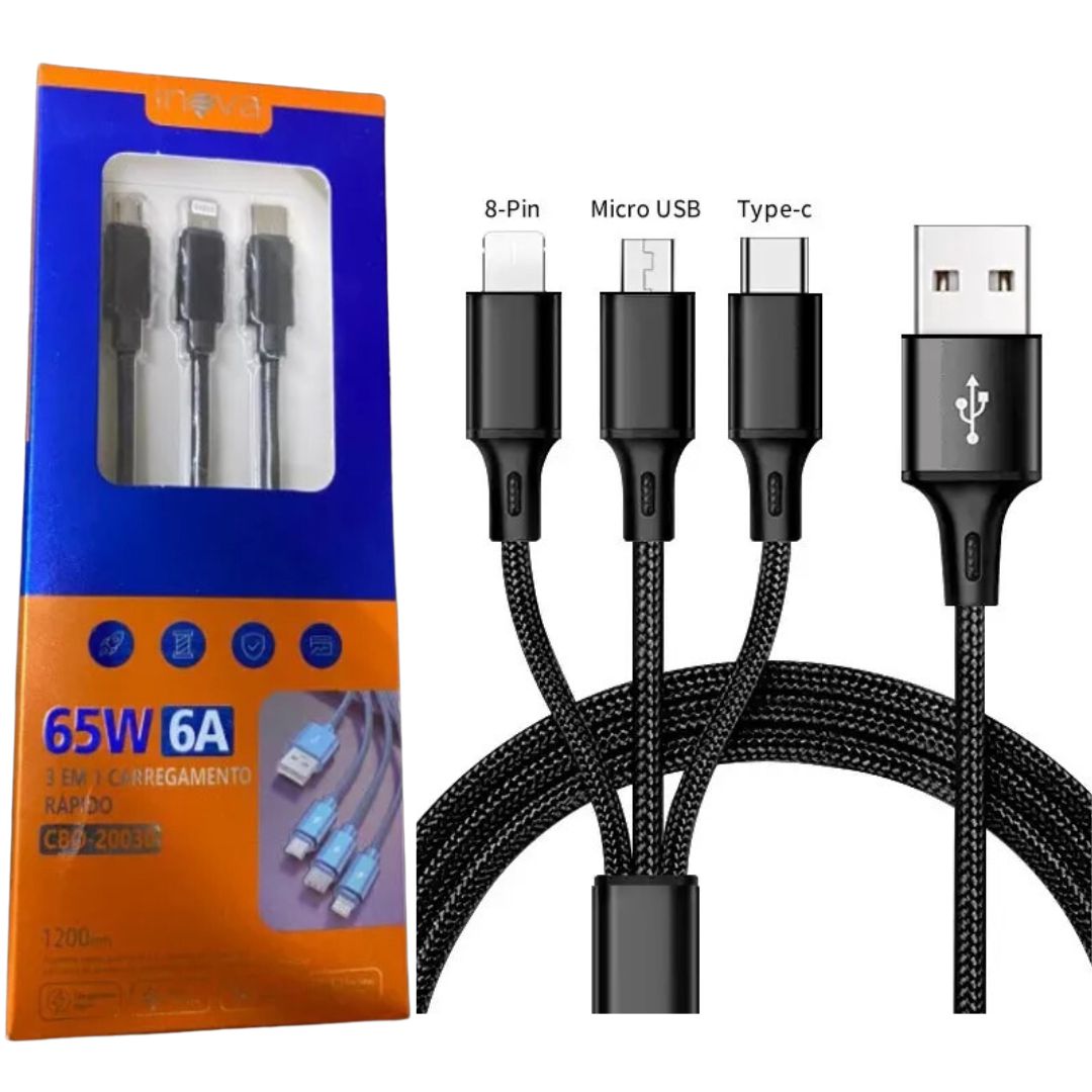 Carregador USB 4.0 - 30W TURBO com 01 Entrada USB + Cabo Micro