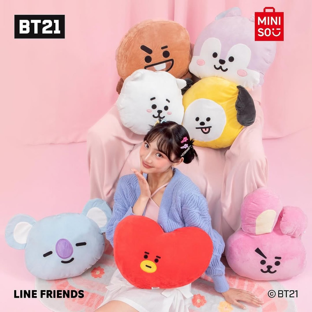Almofada Travesseiro BT21 Tata Antialérgica Miniso - Miniso Shop