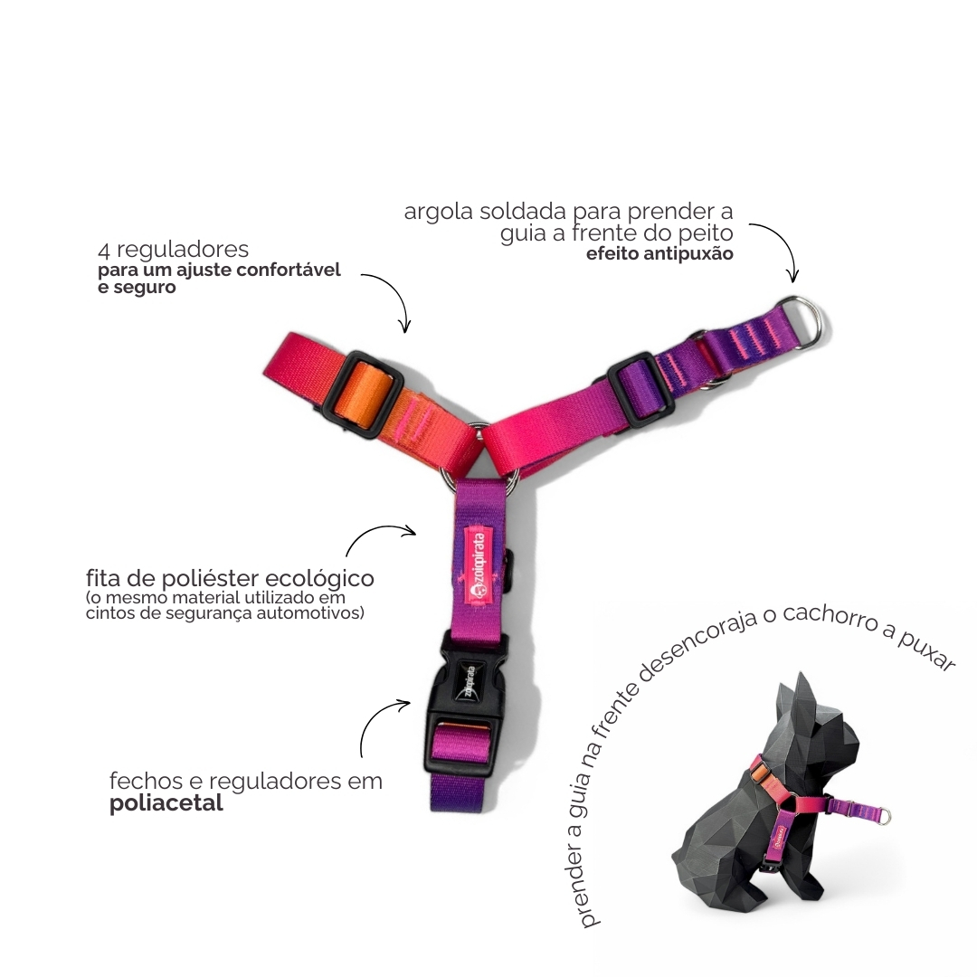 Peitoral Antipuxão para cachorros ZoioPirata - Passeios sem Puxões
