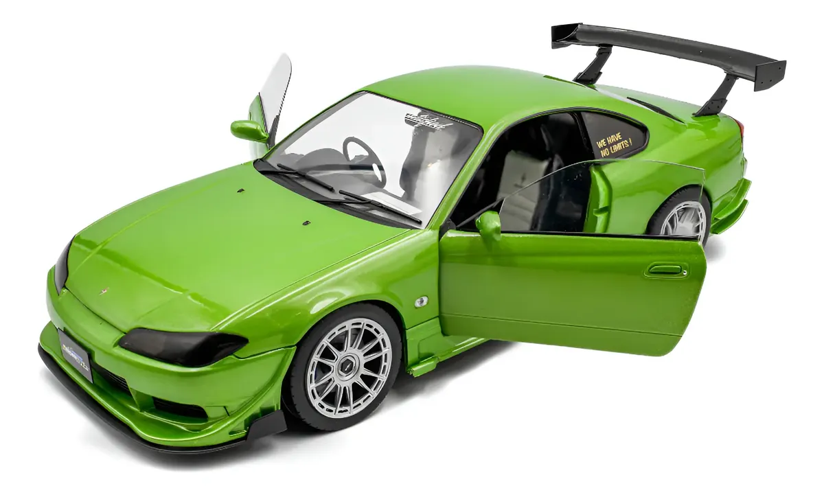 Miniatura Nissan Silvia S15 SPEC-R Drift 1999 Verde 1:18 Solido
