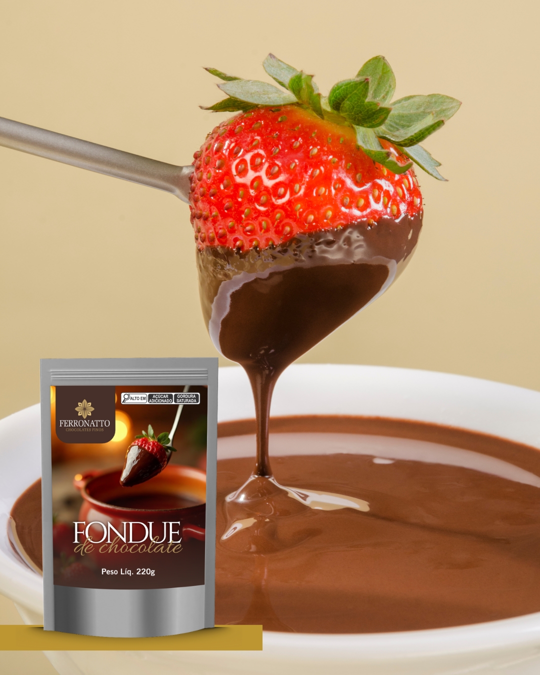 Chocolate para Fondue 220g - Ferronatto Chocolates