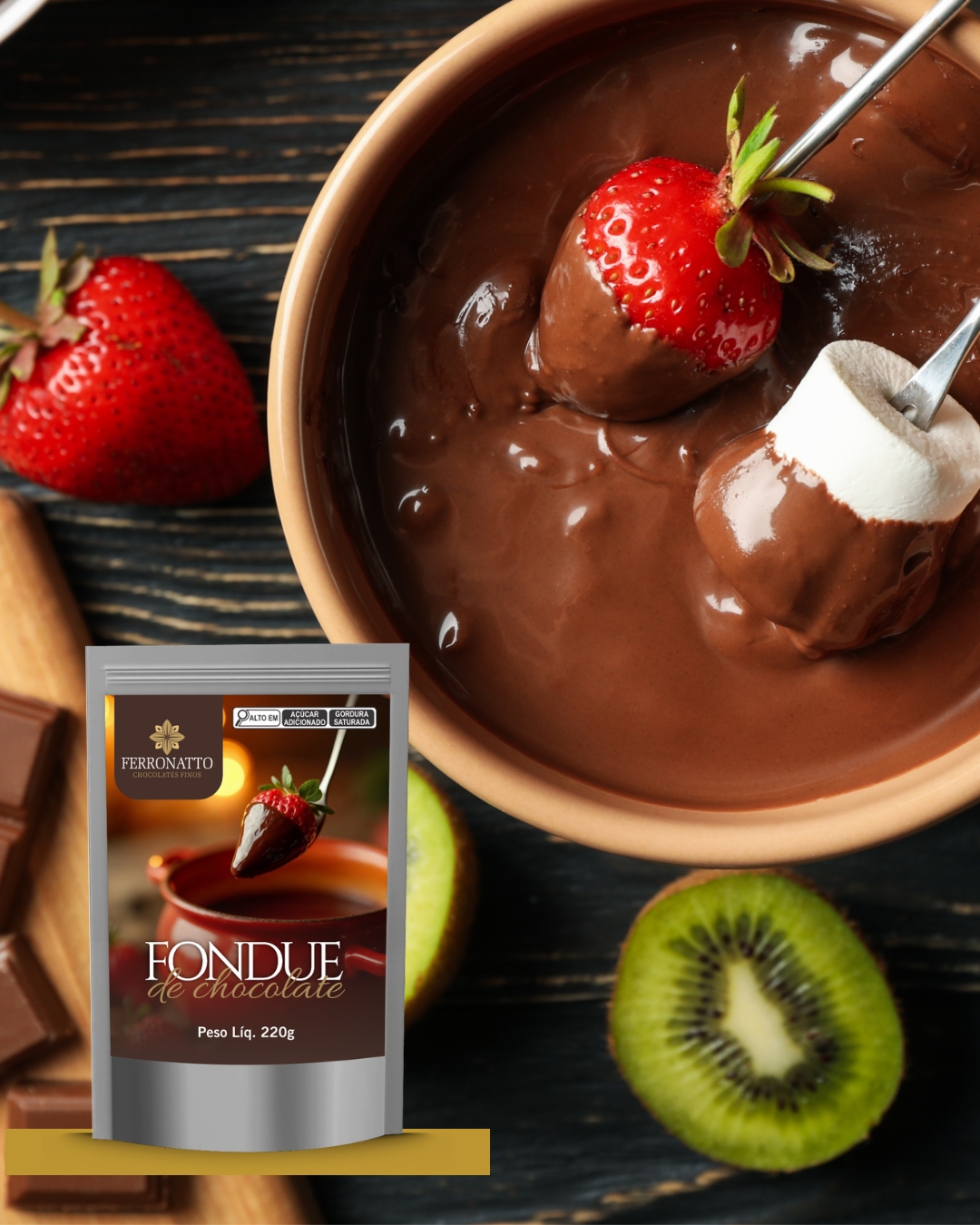 Chocolate para Fondue 220g - Ferronatto Chocolates
