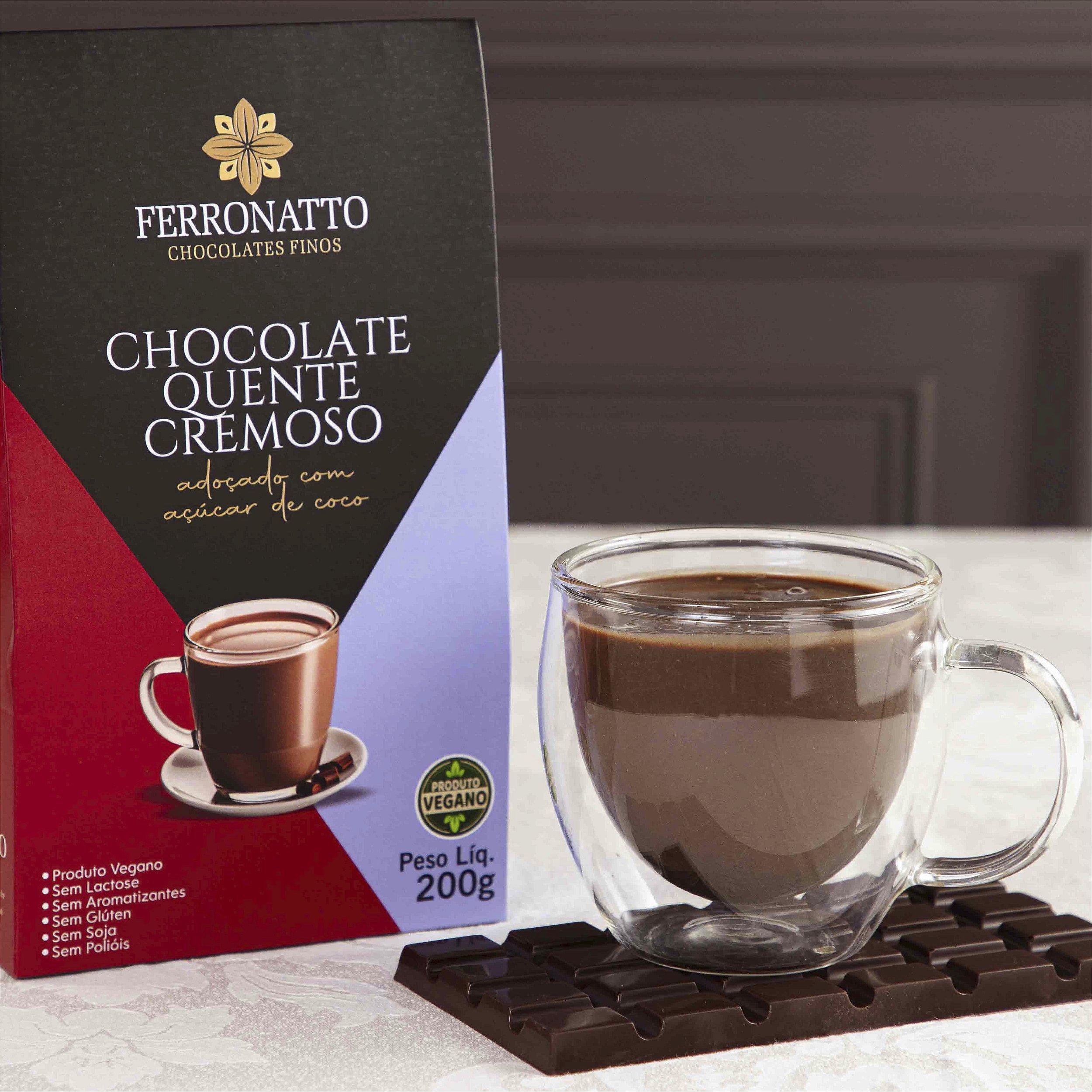 Chocolate Quente Cremoso Adoç. Açúcar Coco - Vegano 200g