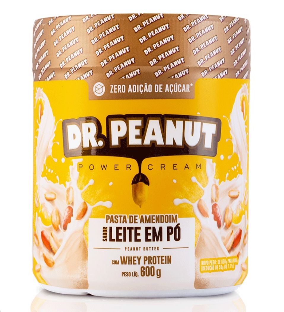 Pasta de Amendoim sabor Leite em pó com Whey Protein 600g - Dr. Peanut -  NUTRETIVE