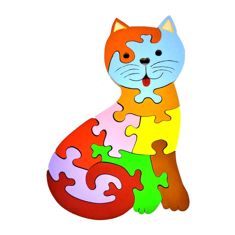 Gato Quebra-cabeça Brinquedo Educativo Jogos