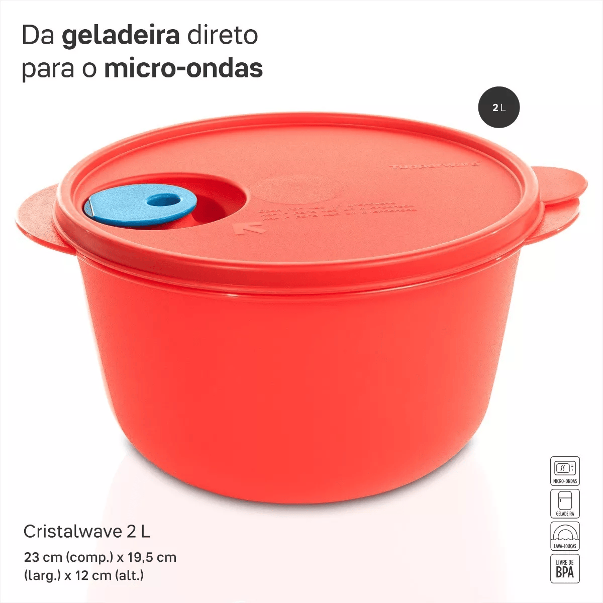 Tupperware Cristalwave 2L Vermelho Pimenta - Utensílios Brasil - Utensílios  Brasil - Onde Você Encontra Tudo para Sua Cozinha
