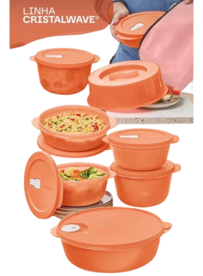 Kit Tupperware Cristalwave 2° Geração - 8 Peças Rosado - Utensílios Brasil  - Onde Você Encontra Tudo para Sua Cozinha