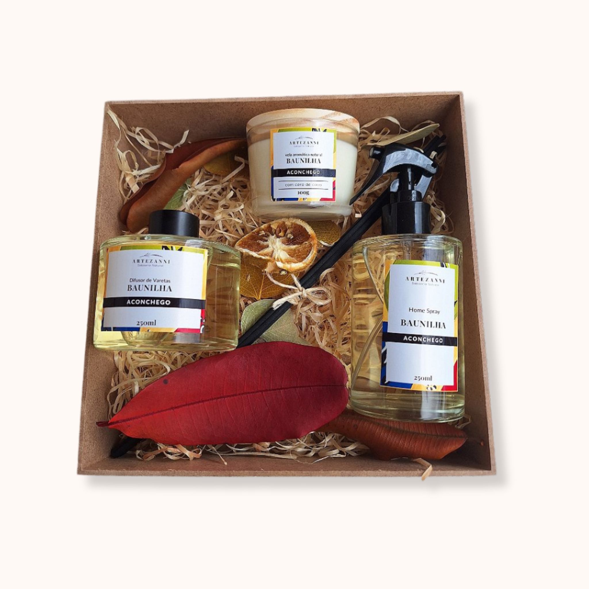 Kit Casa Perfumada com Vela, Spray e Difusor 250ml - Artezanni