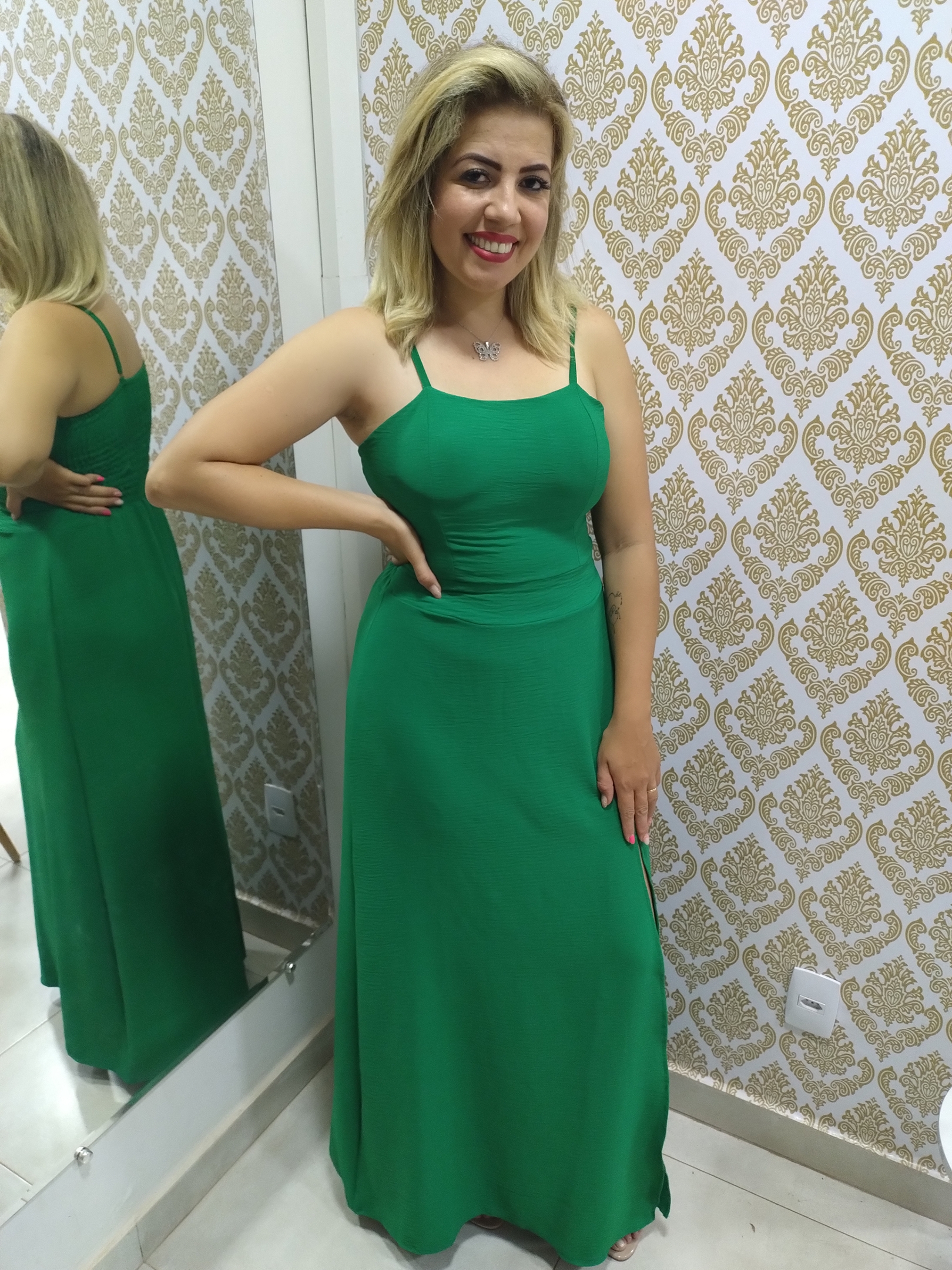 Vestido longo com sales bojo