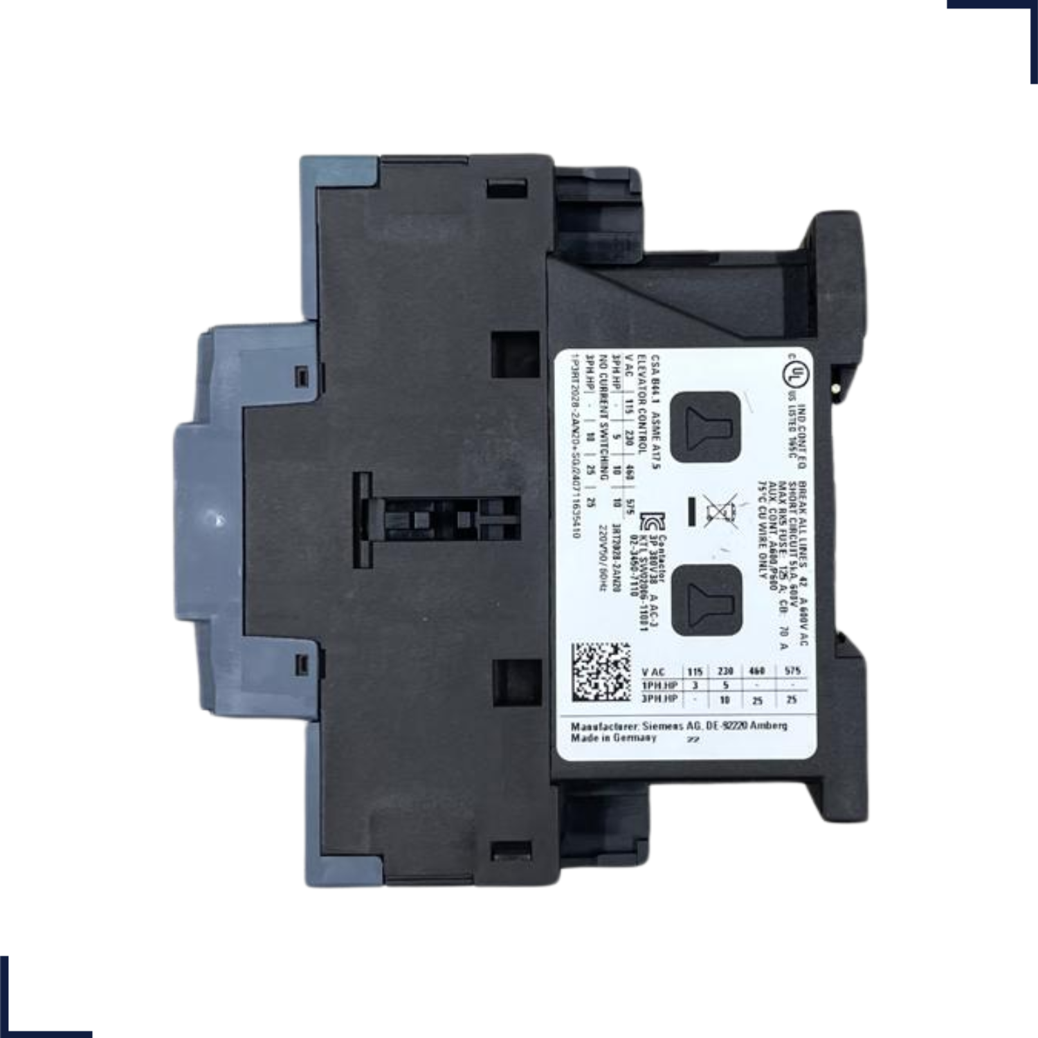 Contator Tripolar 38A 220V 1NA+1NF 3RT20282AN20 - Siemens - Lumina