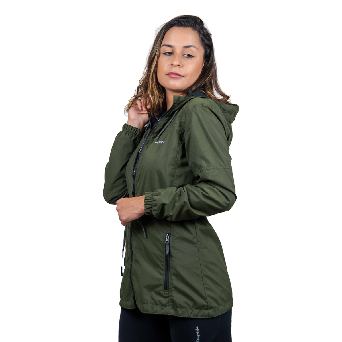 ジャケット・アウター Point Divide Cropped Anorak Jaqueta Corta Vento Anorak Change Feminina Verde - Conquista