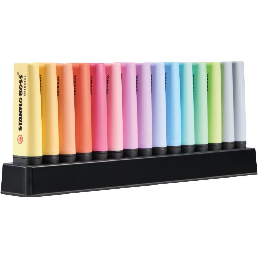 Caneta marca texto stabilo boss 7015-02-5 15cores - sertic (estojo