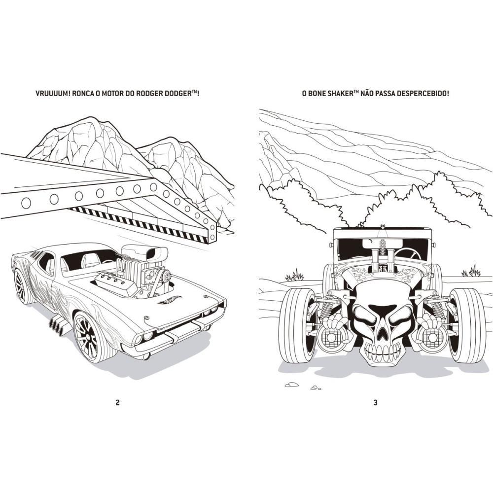 Livro infantil colorir kit lapis de cor hot wheels - magic kids (unida ...