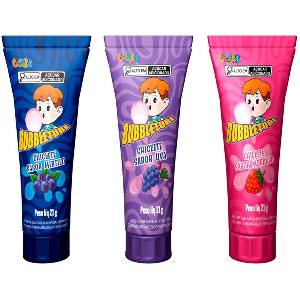 Doce bubbletube chiclete sabores (s - colore (dp.c/24) - Papelaria Toledo