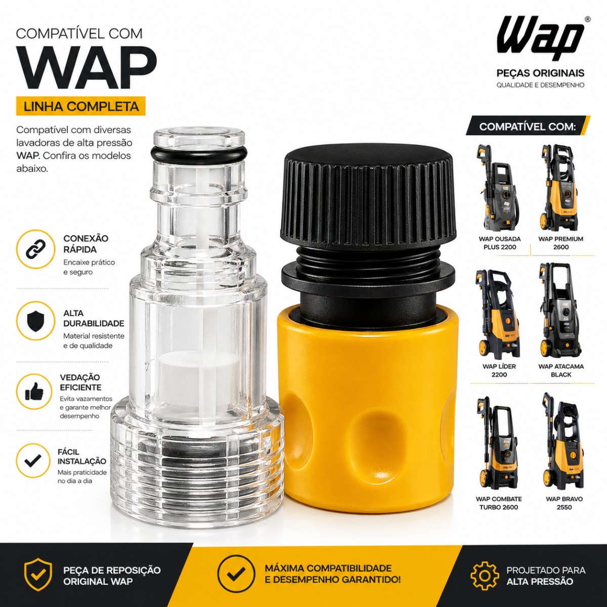 Kit Engate Rápido Filtro WAP Combate Turbo 2600 / 2800 / 5100 Turbo ...