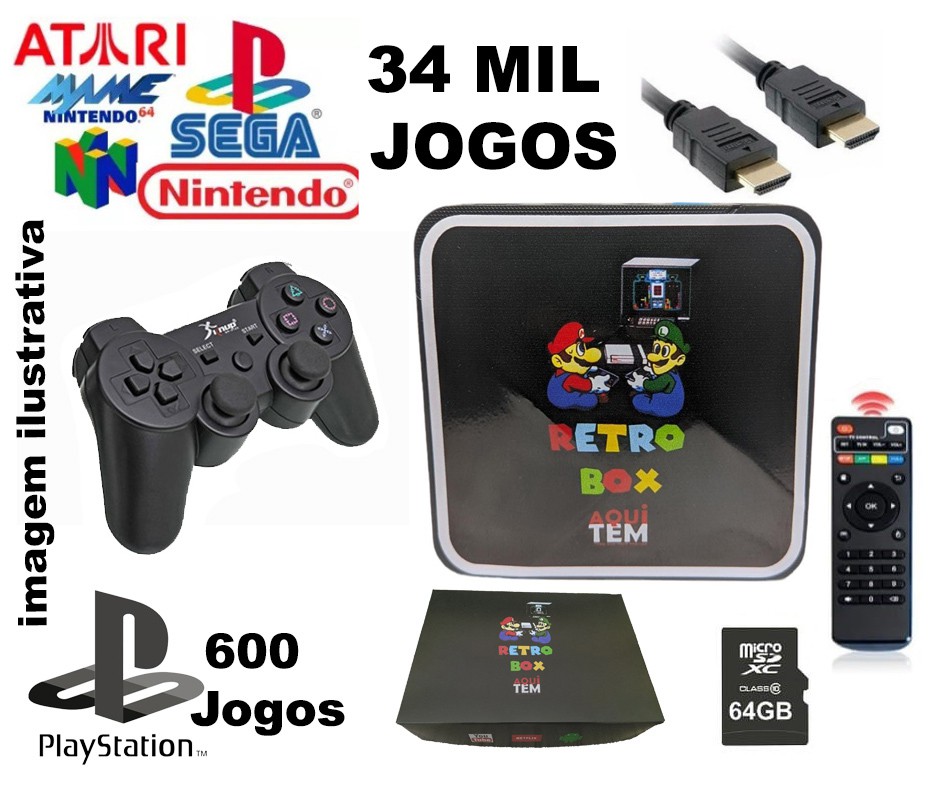 Playstation Classic com 2 controles e mais de 20 Mil Jogos Retrô