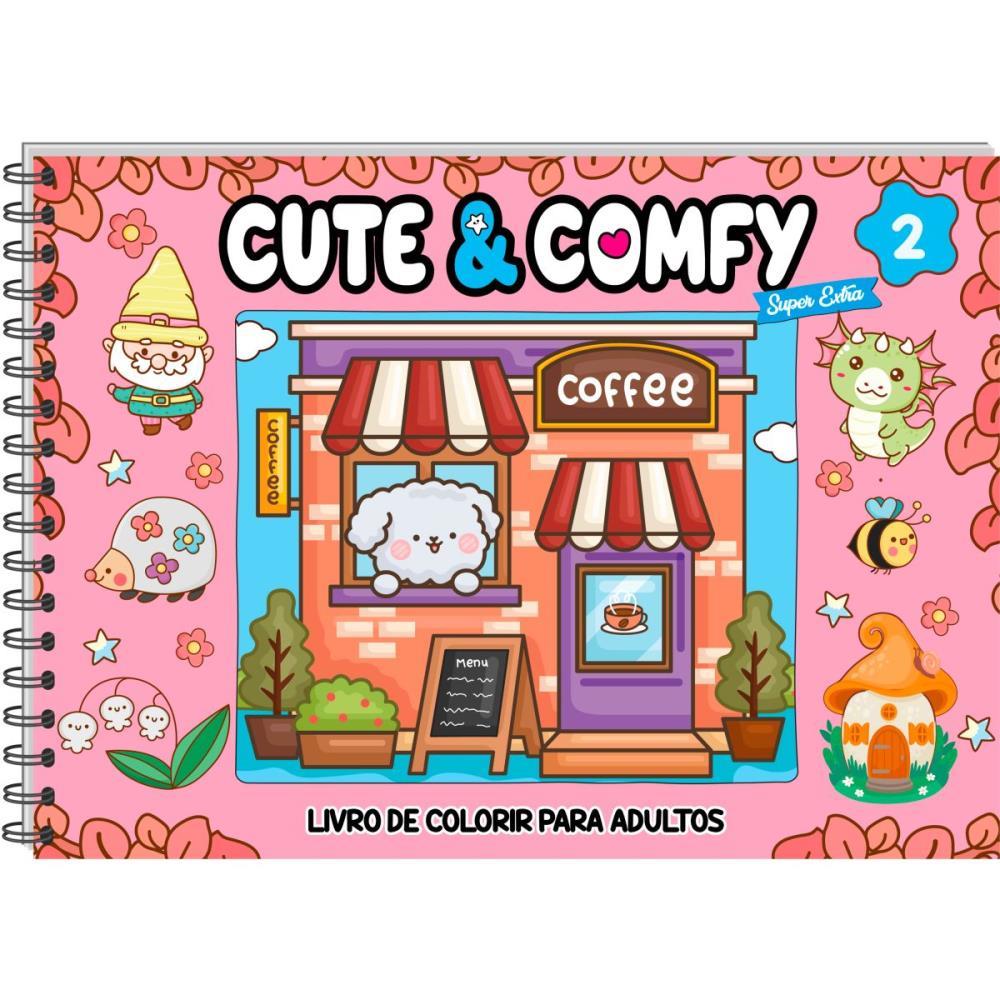 Livro de Colorir Cute & Comfy Edição 02 com Espiral e 40 Ilustrações ...