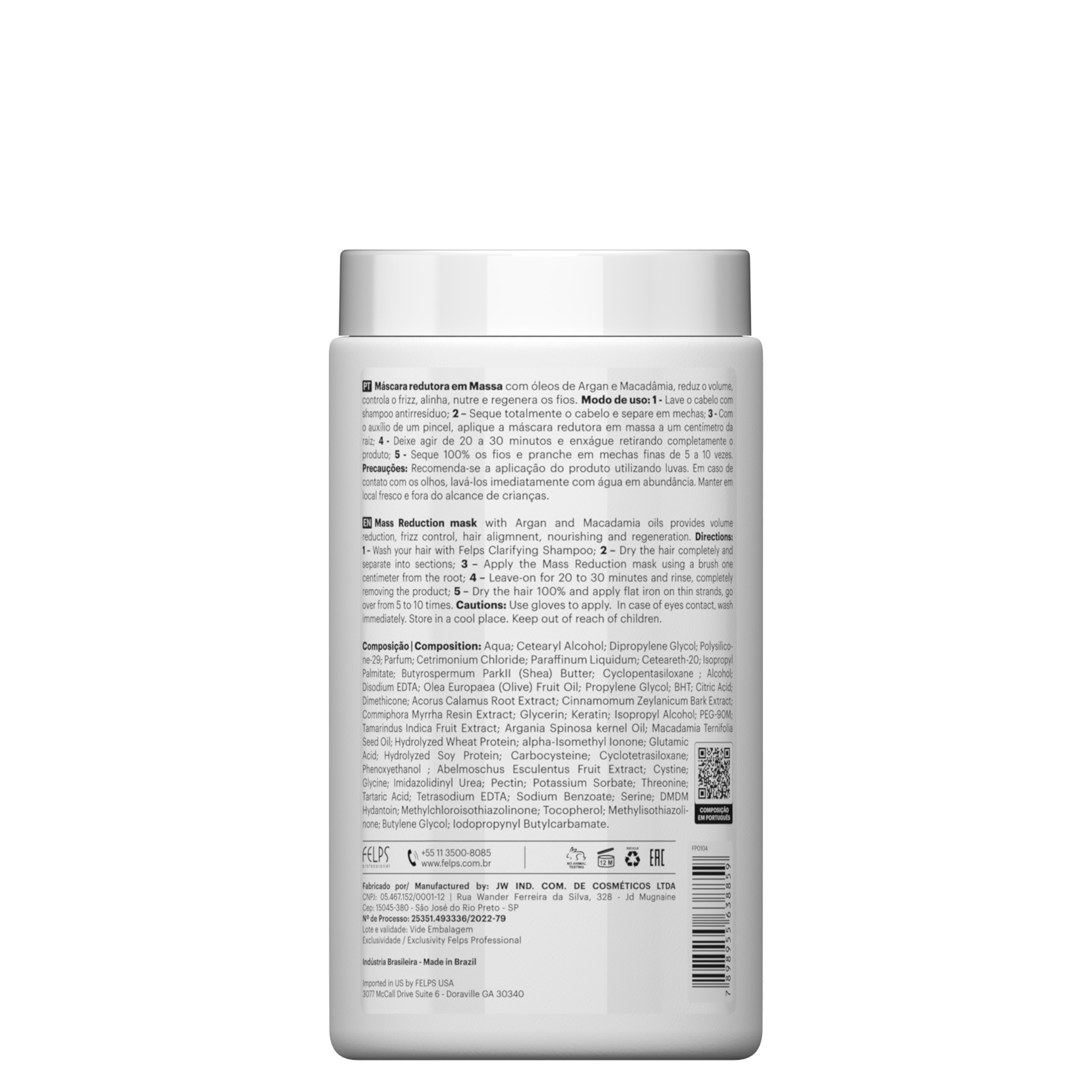 Felps XBTX Massa Óleo de Argan e Macadâmia 1kg - Felps Professional