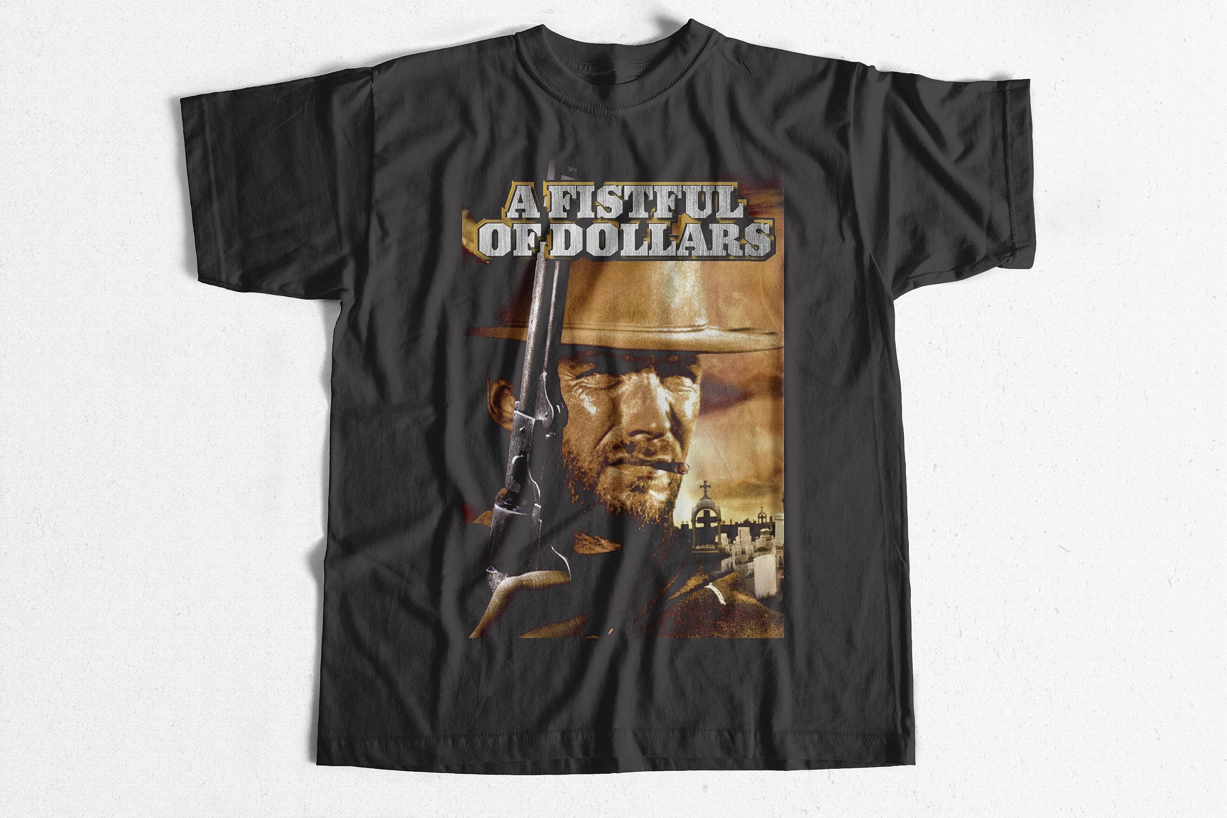 Camiseta Clint Eastwood Por um Punhado de Dolares Camisa 2 Cine Classicos Camisetas Camisetas cinematograficas