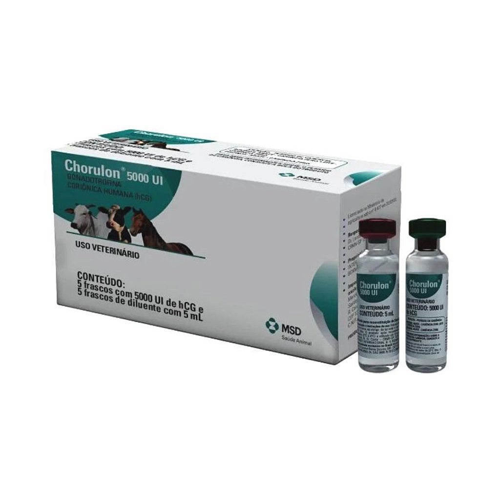 Chorulon 5000 UI + Solvente 5 mL - Msd - Kajavet Farmácia Veterinária