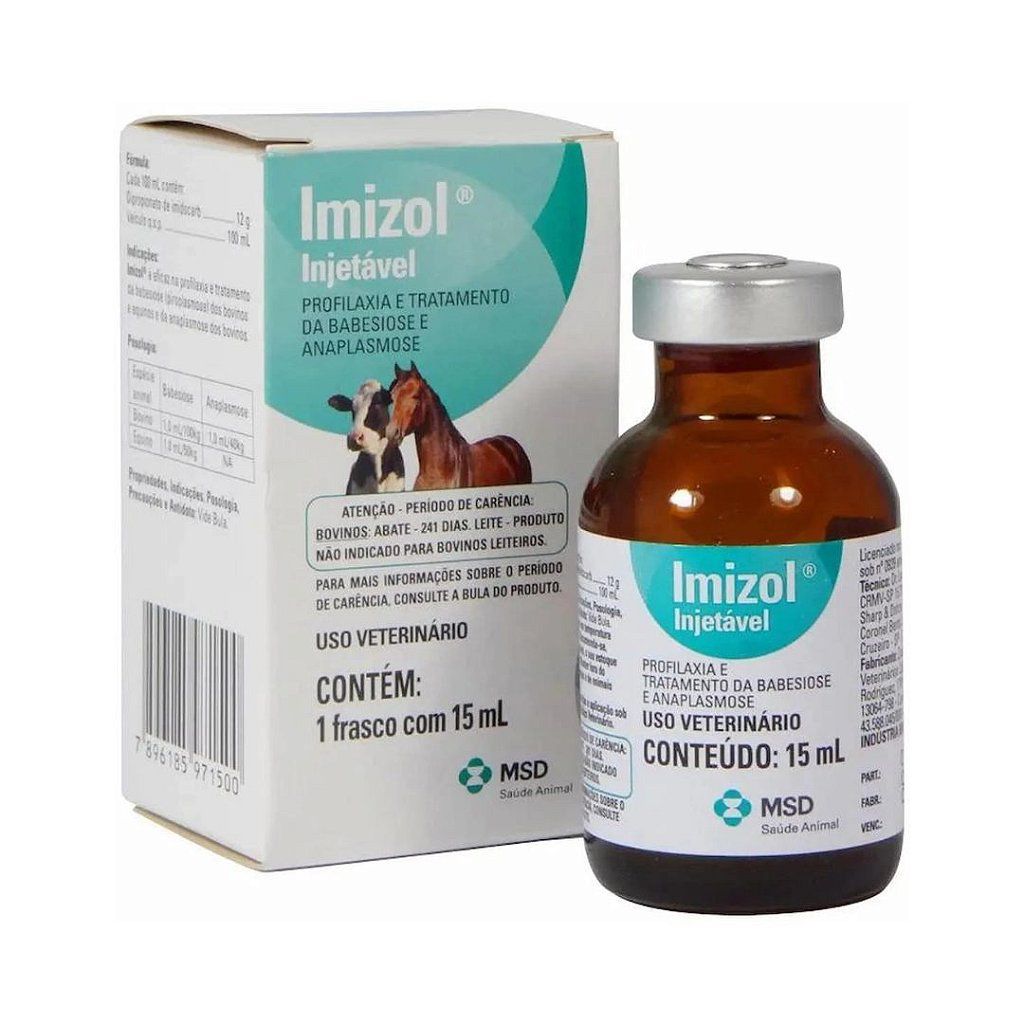 Imizol Injetável 15 mL - MSD - Kajavet Farmácia Veterinária