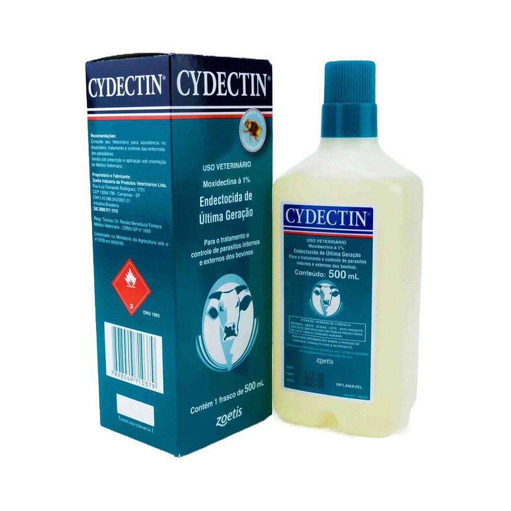 Cydectin NF 500 mL - Zoetis - Kajavet Farmácia Veterinária