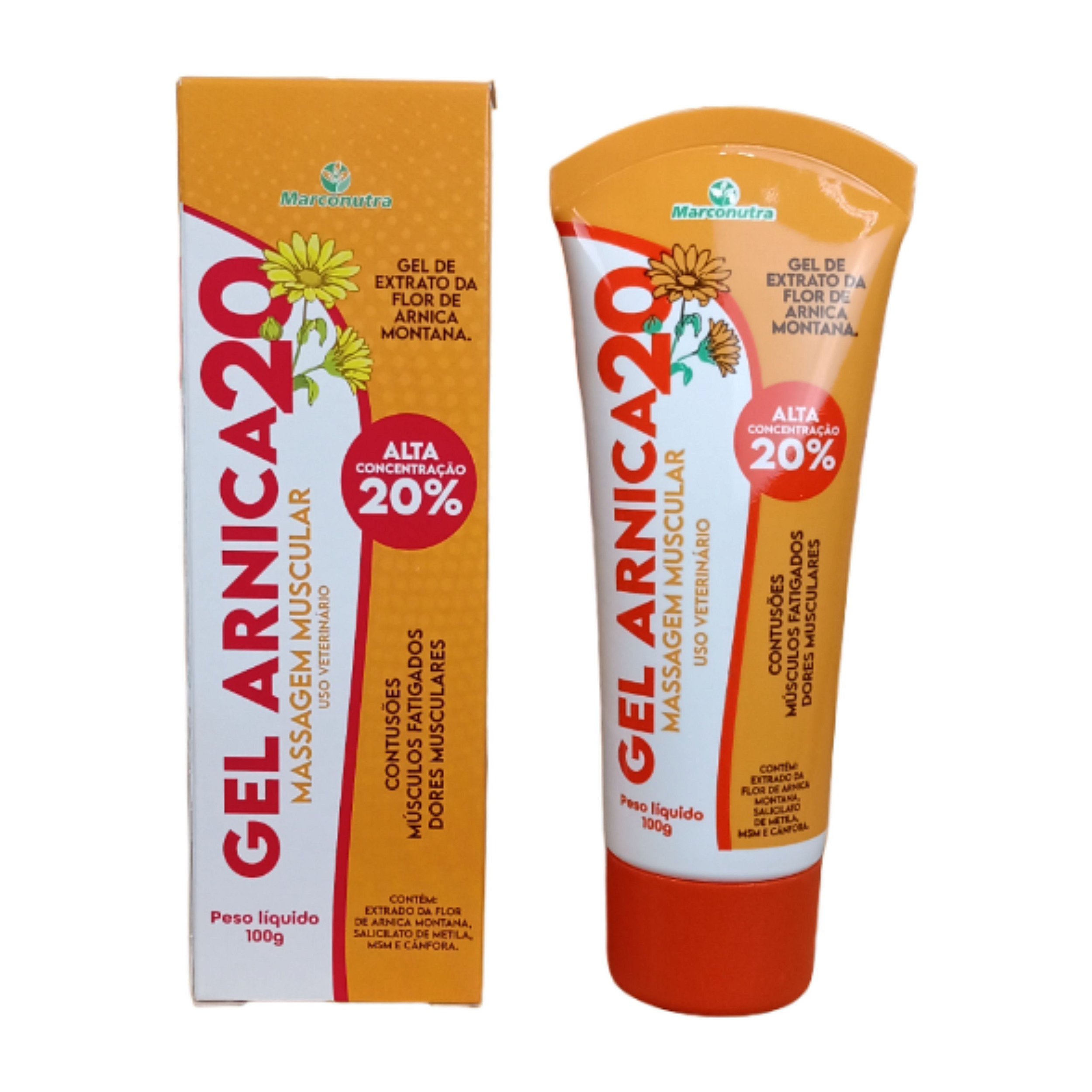Gel Arnica 20 100 Gr - Marconutra - Kajavet Farmácia Veterinária