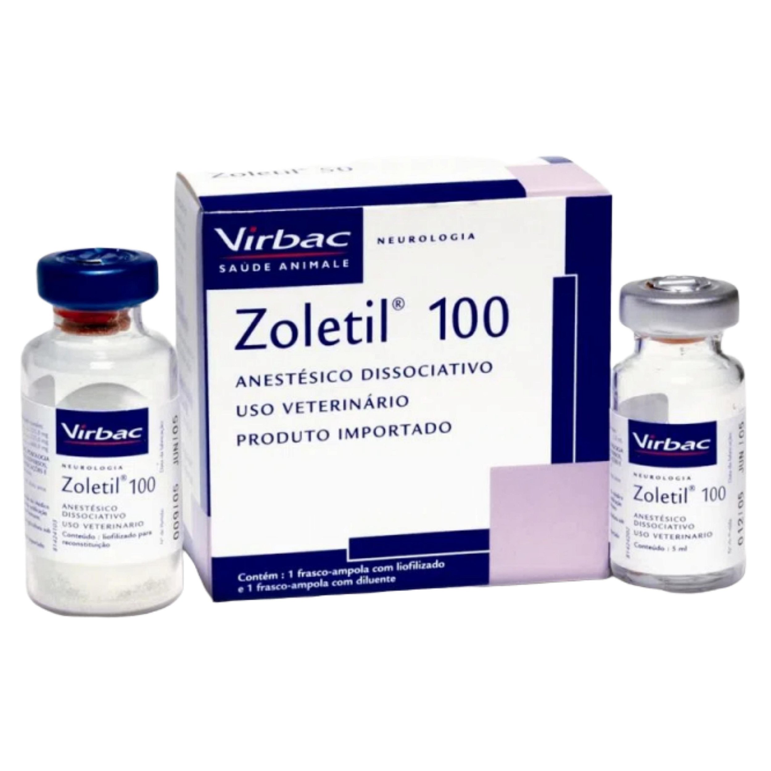 Zoletil 100 5 mL (Controlado) - Virbac - Kajavet Farmácia Veterinária