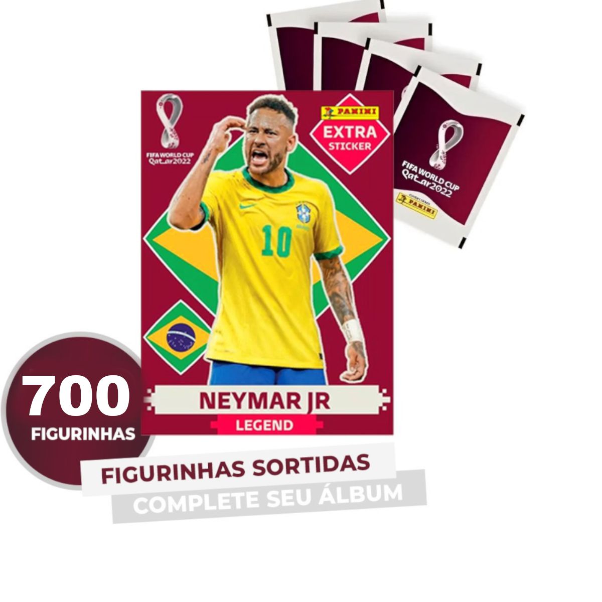 Neymar Jr. Figurinha Extra Legend Original Prata Copa Qatar