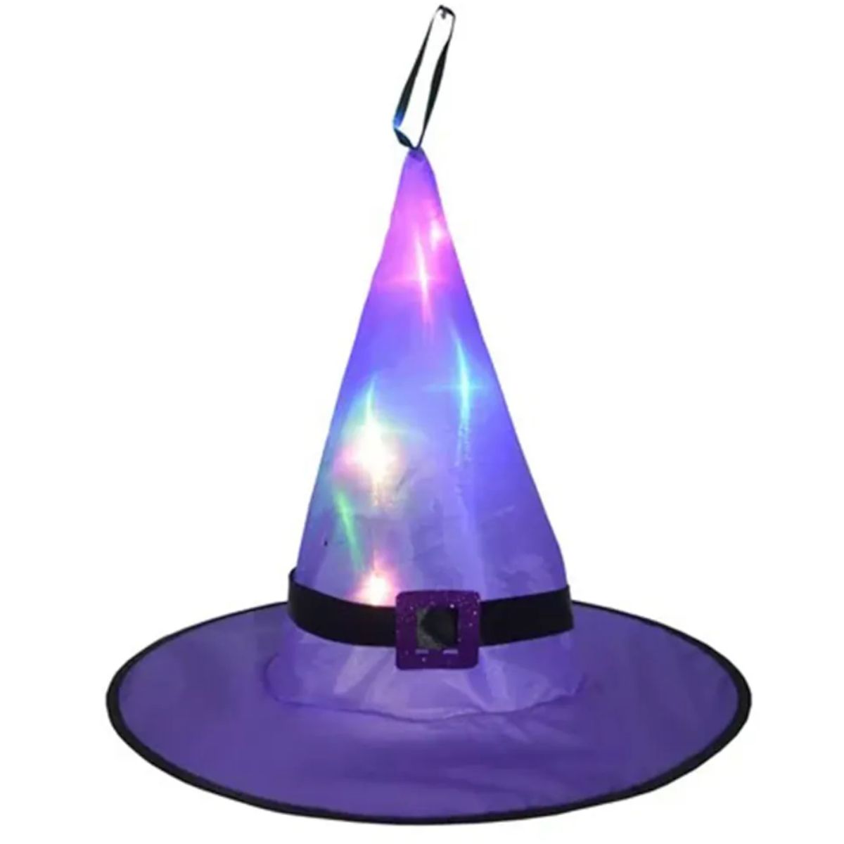 Fantasia Bruxa Moderna Luxo de Halloween Com Chapéu (Roxo, G 44-46)