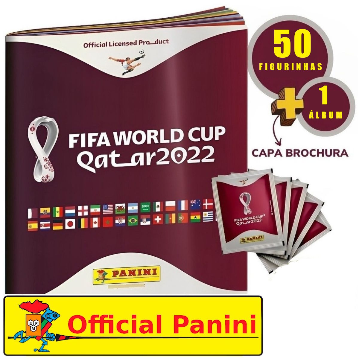 Pacote 5 Figurinhas Original Copa Mundo Qatar - Fifa Word Cup 2022 ORIGINAL