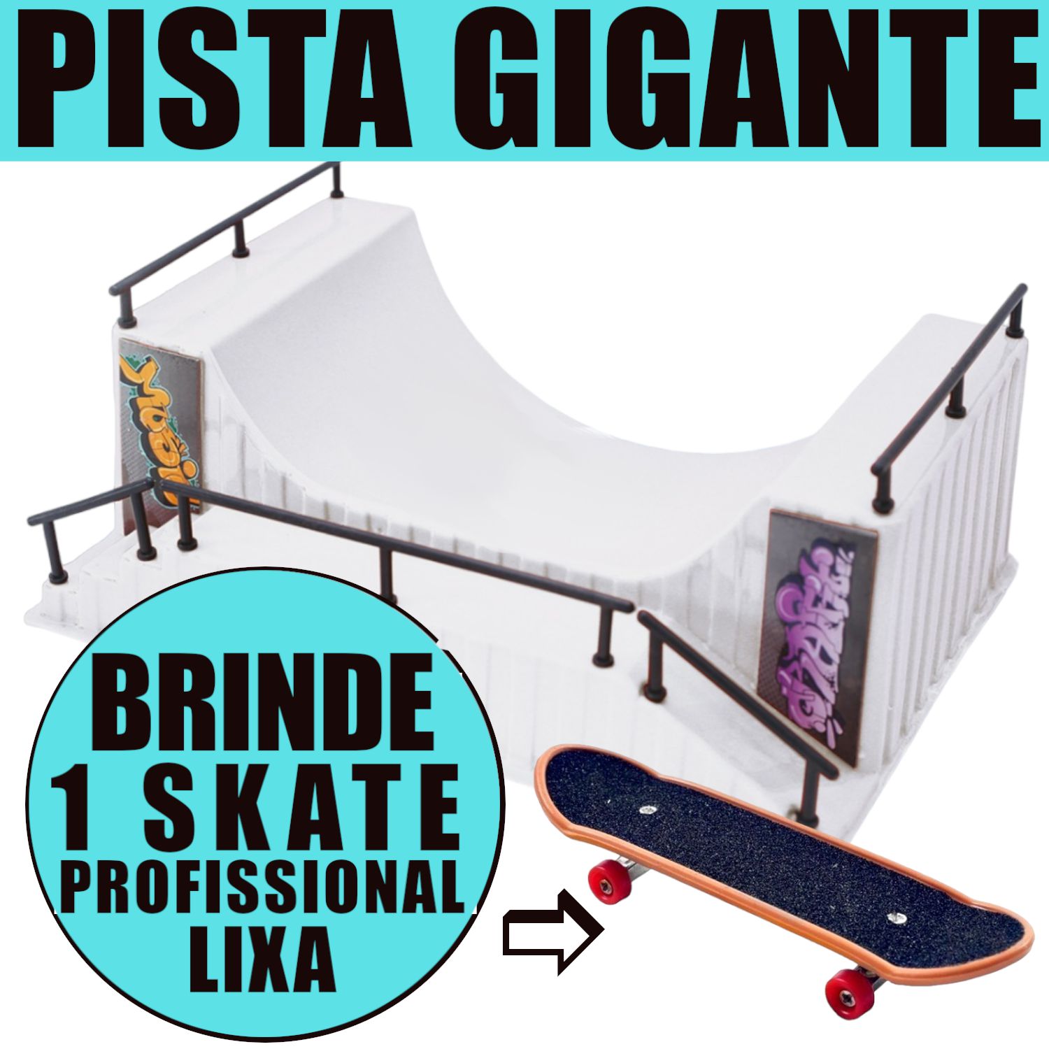 Pista Skate De Dedo Half Rampa Escada Corrimão Profissional no Shoptime