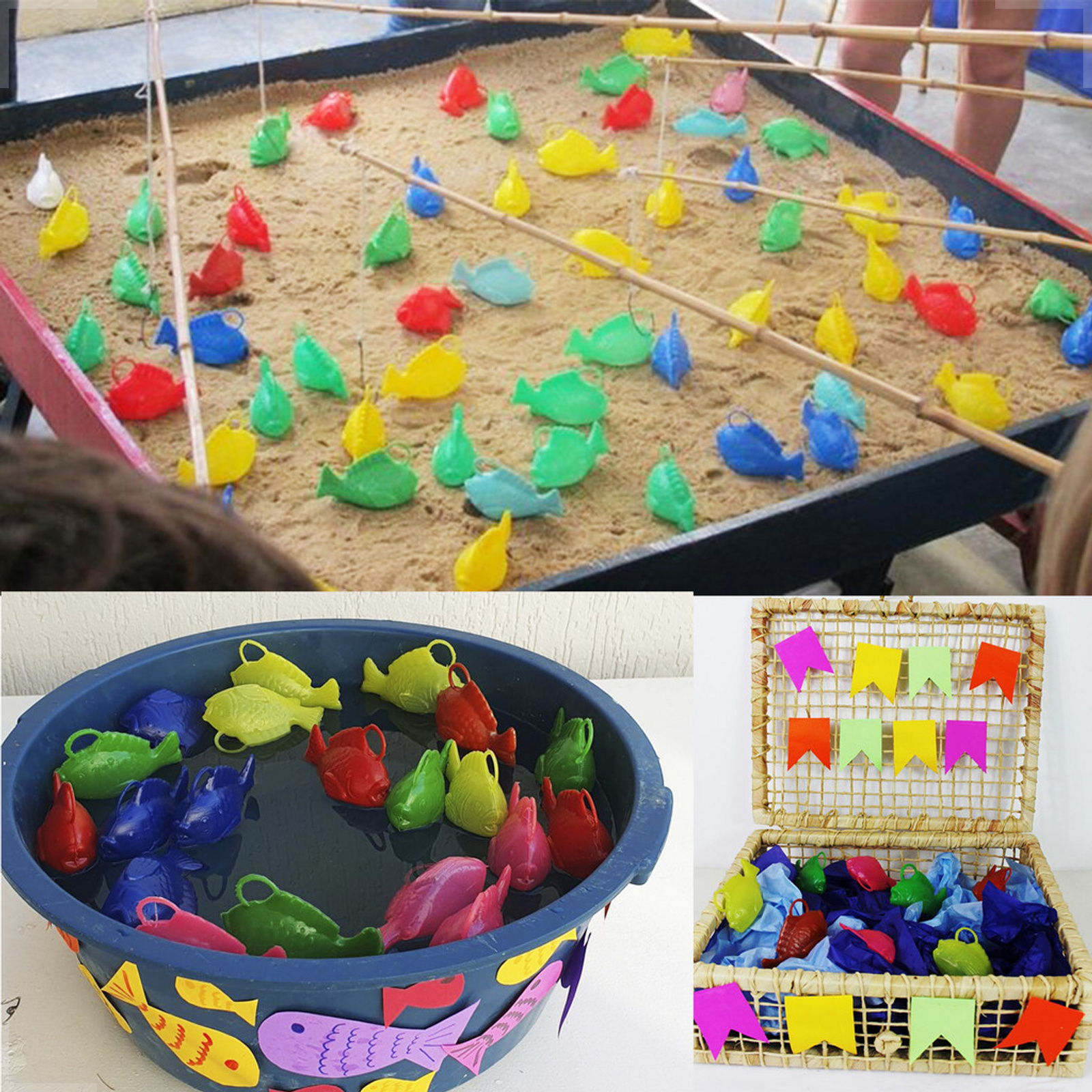 KIT PESCARIA FESTA JUNINA PEIXINHO JOGO BRINQUEDO PRENDA PACOTE COM 6