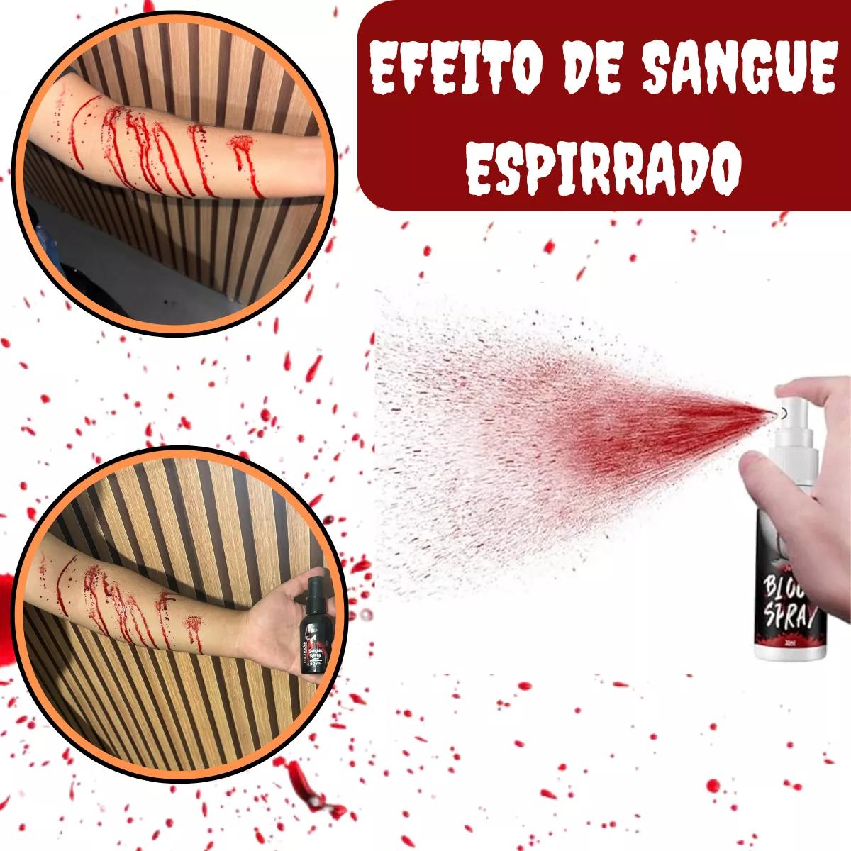SANGUE FALSO FAKE SPRAY PROFISSIONAL MAQUIAGEM HALLOWEEN SANGUE LIQUIDO ...