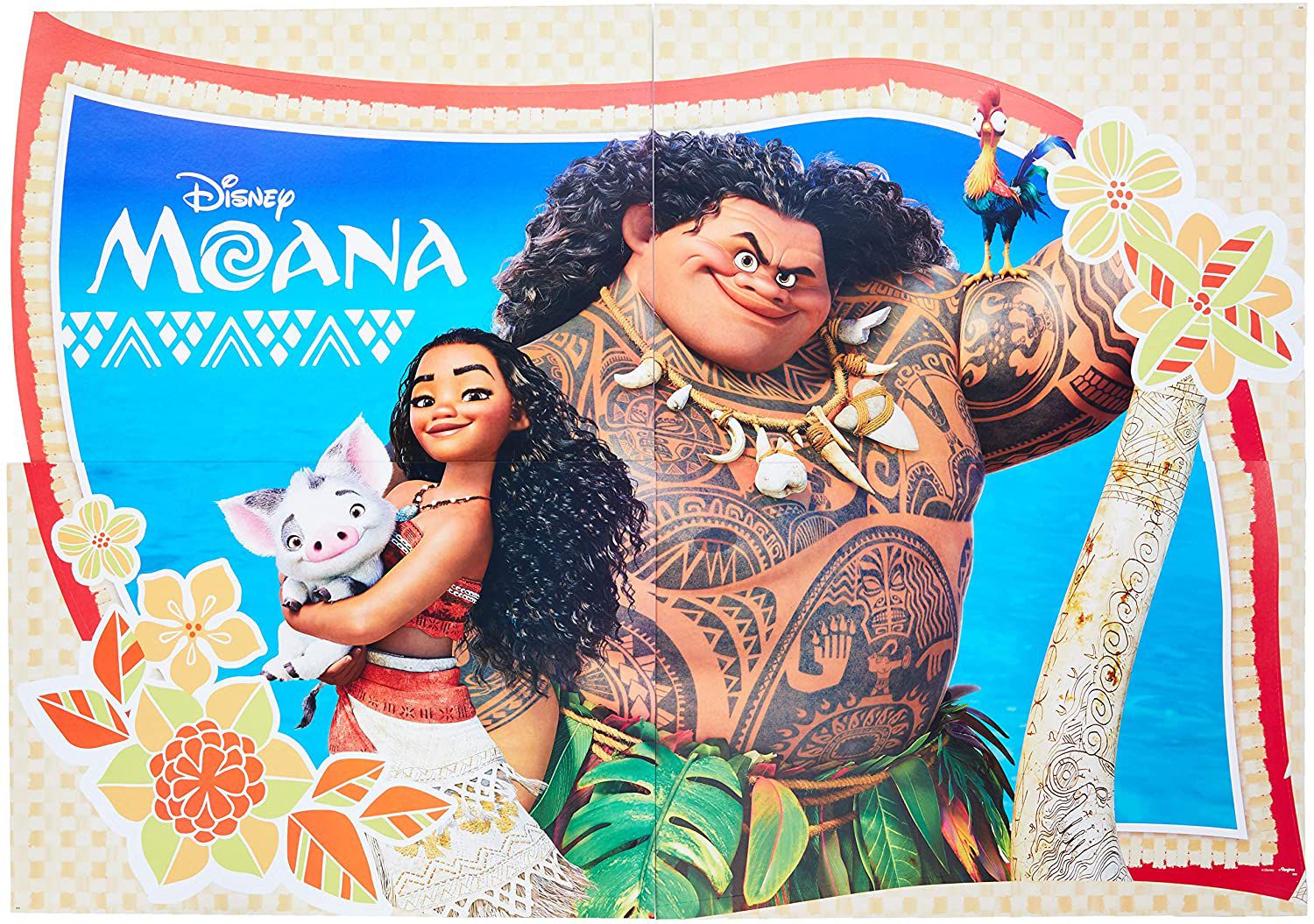 Festa Moana Baby Enfeite Redondo Decoração Mesa Ou Parede