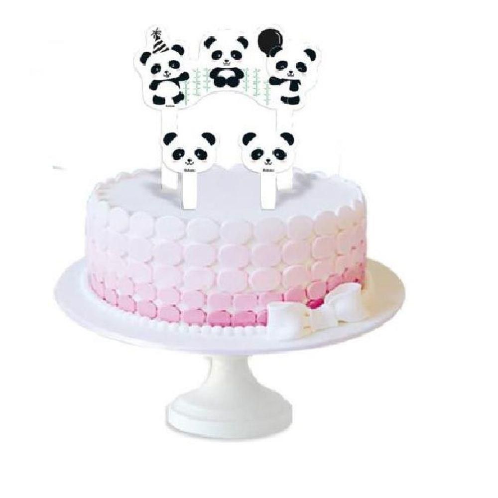 Yardwe 5 Pçs Panda Ornamento Topo De Bolo Decorações Tablescape