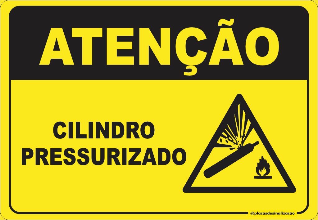 Placa Atenção Cilindro Pressurizado Placas De Sinalização 9305