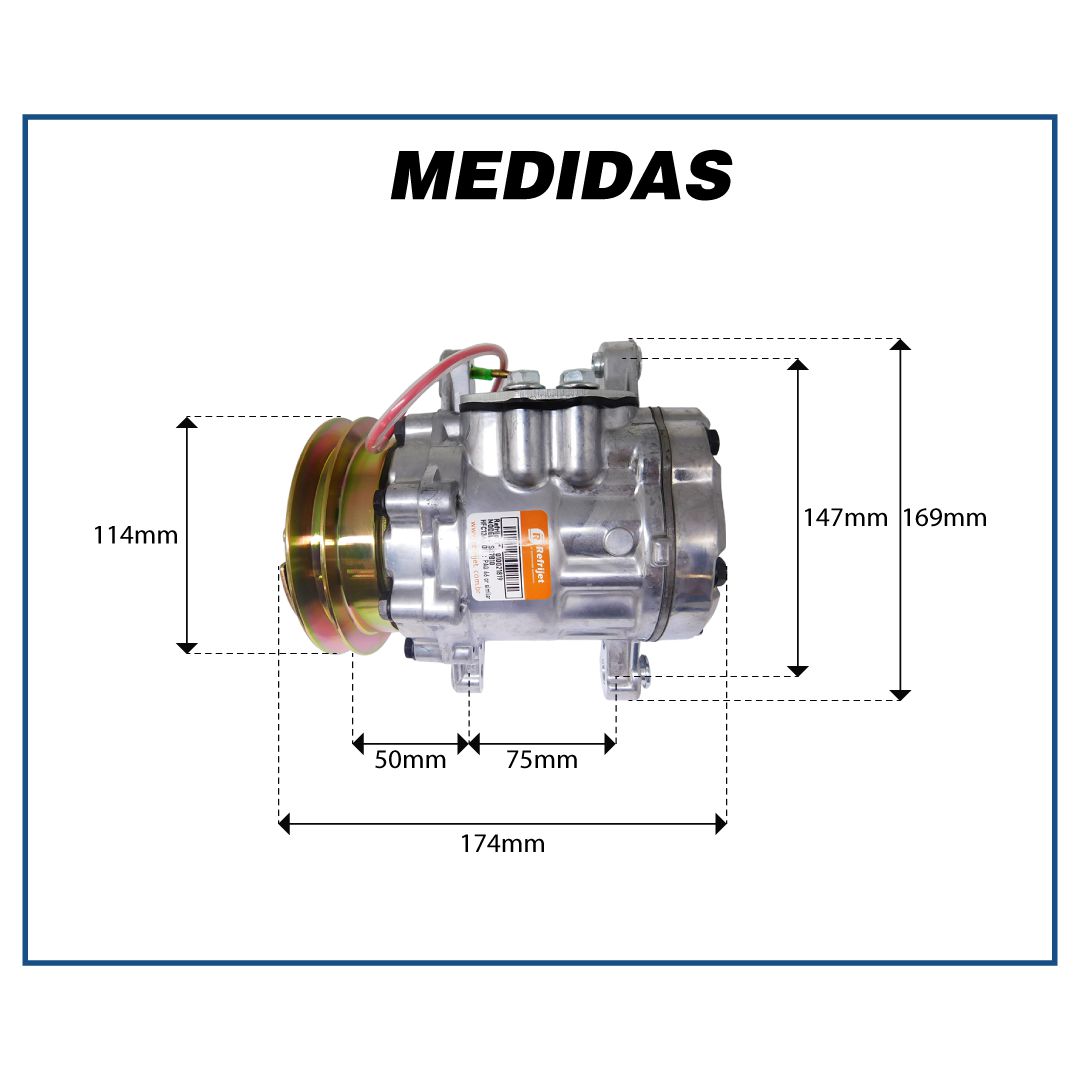 COMPRESSOR DE AR UNIVERSAL MODELO 7B10 POLIA 1A 115mm R134A - Surplus Air
