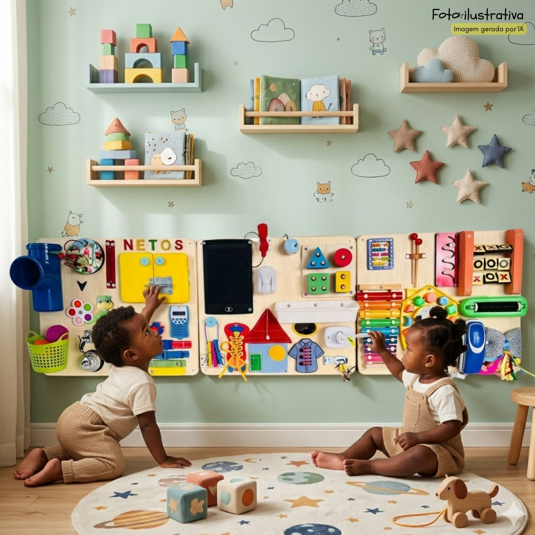 Painel Sensorial Infantil Grande de Parede - Cria Ativa Painéis Sensoriais