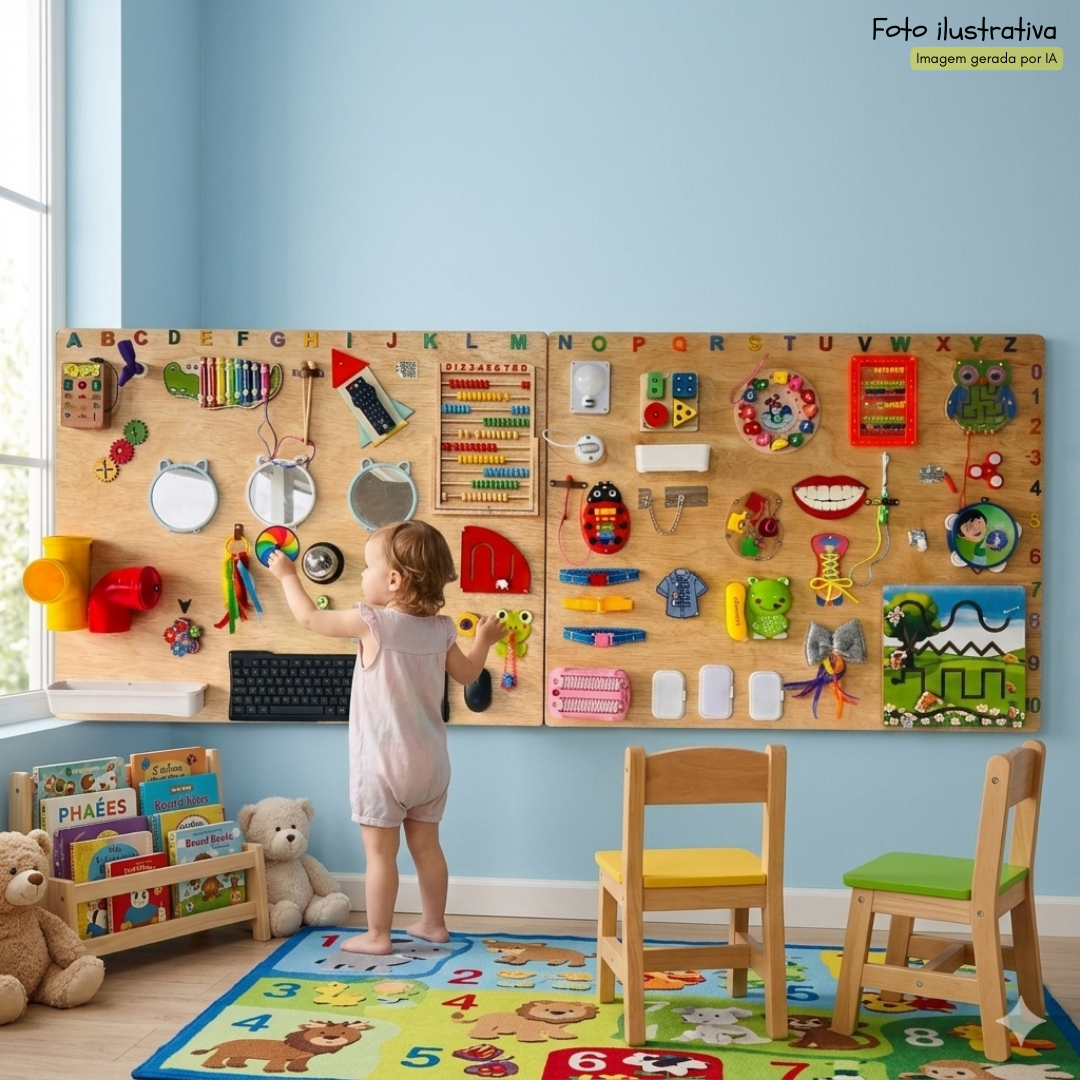 Painel Sensorial Infantil Grande - Cria Ativa Painéis Sensoriais