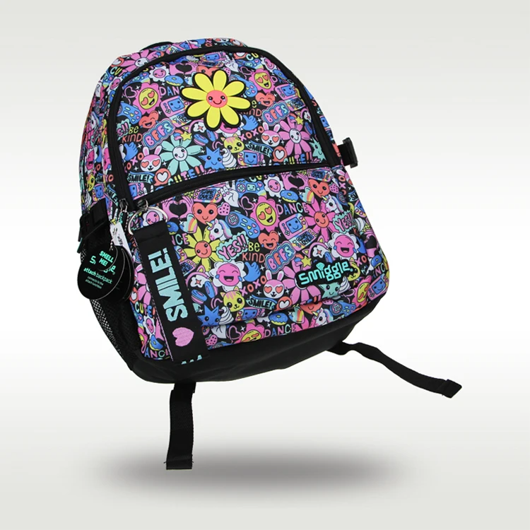 Mochila escolar Flowers Smiles Original Smiggle - Cubo Nerd - O