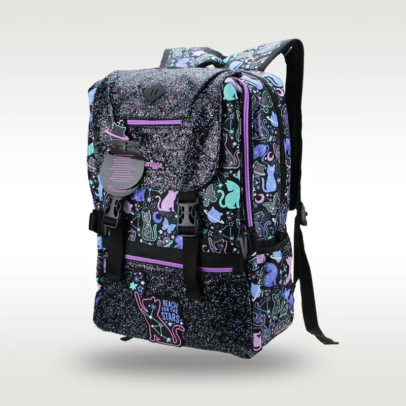 Mochila Escolar Cat Reach For The Stars Original Smiggle Cubo Nerd 