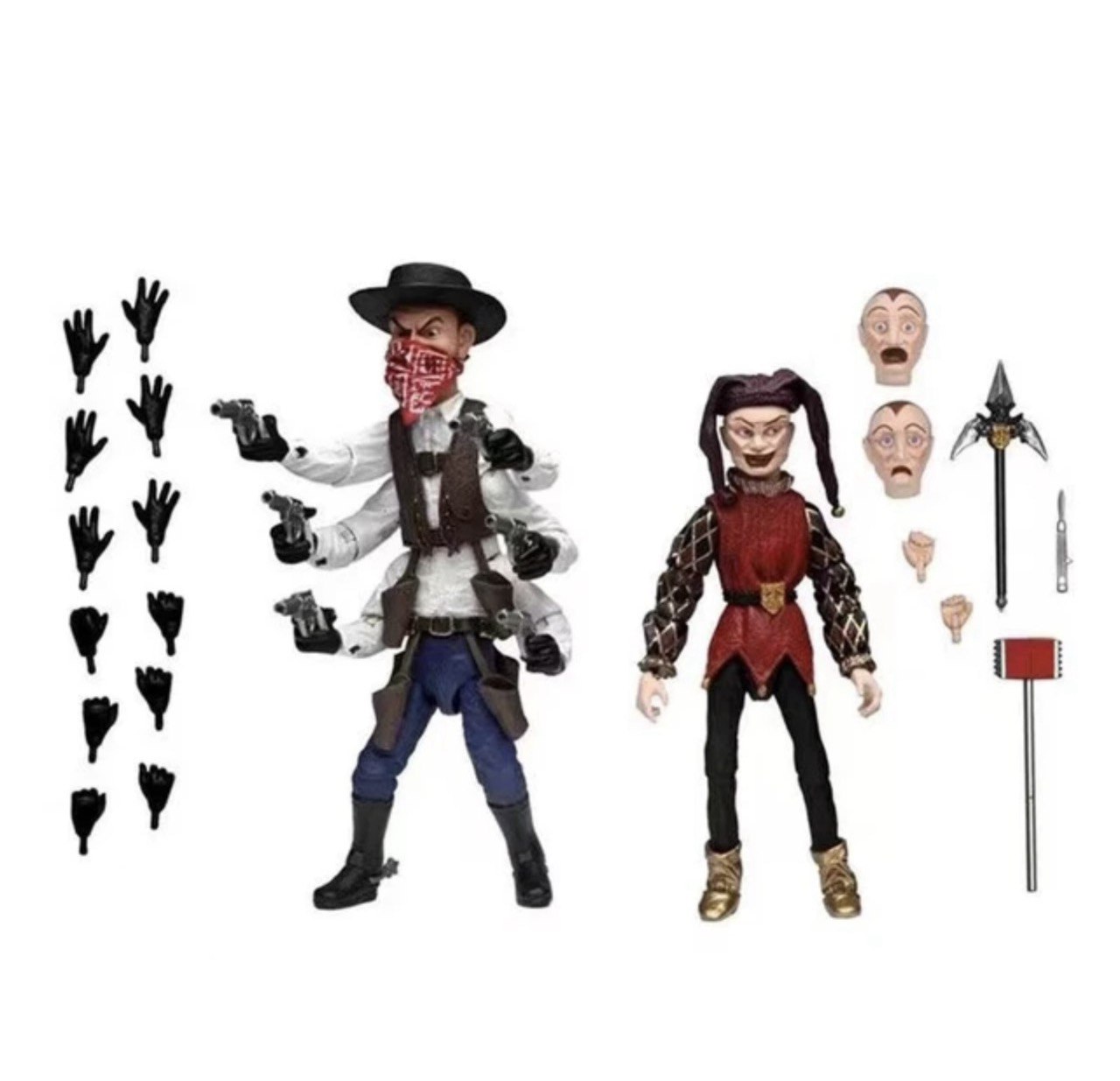 Action Figure Six Shooter e Jester Puppet Master - Original NECA