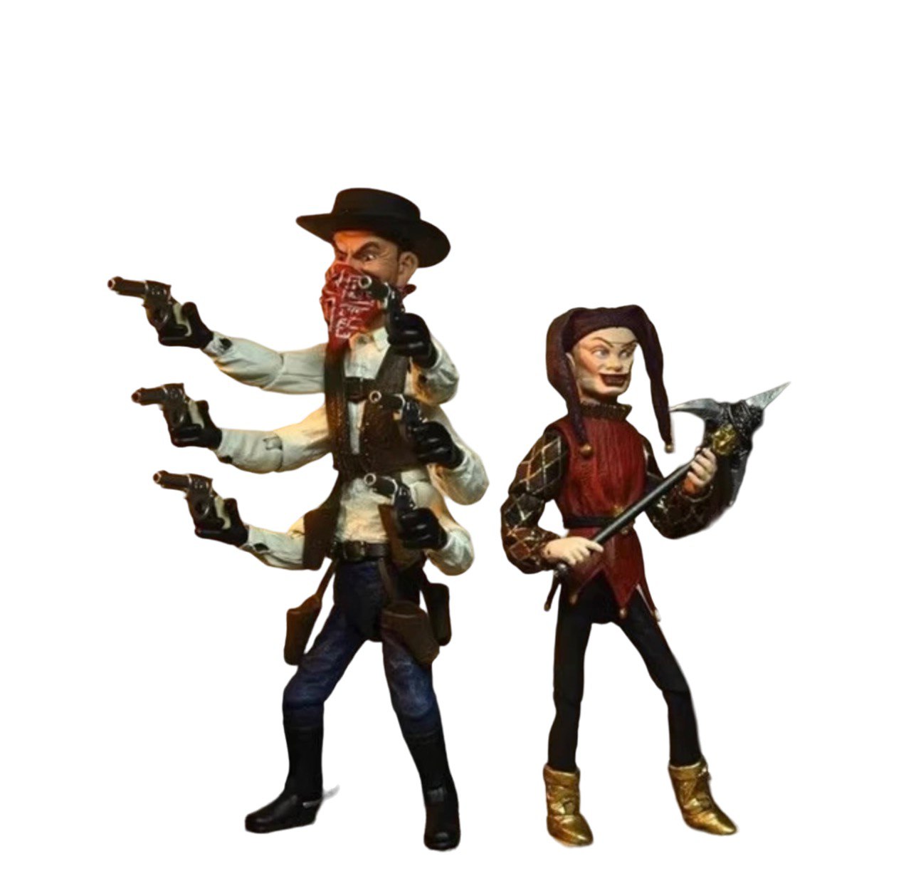 Action Figure Six Shooter e Jester Puppet Master - Original NECA