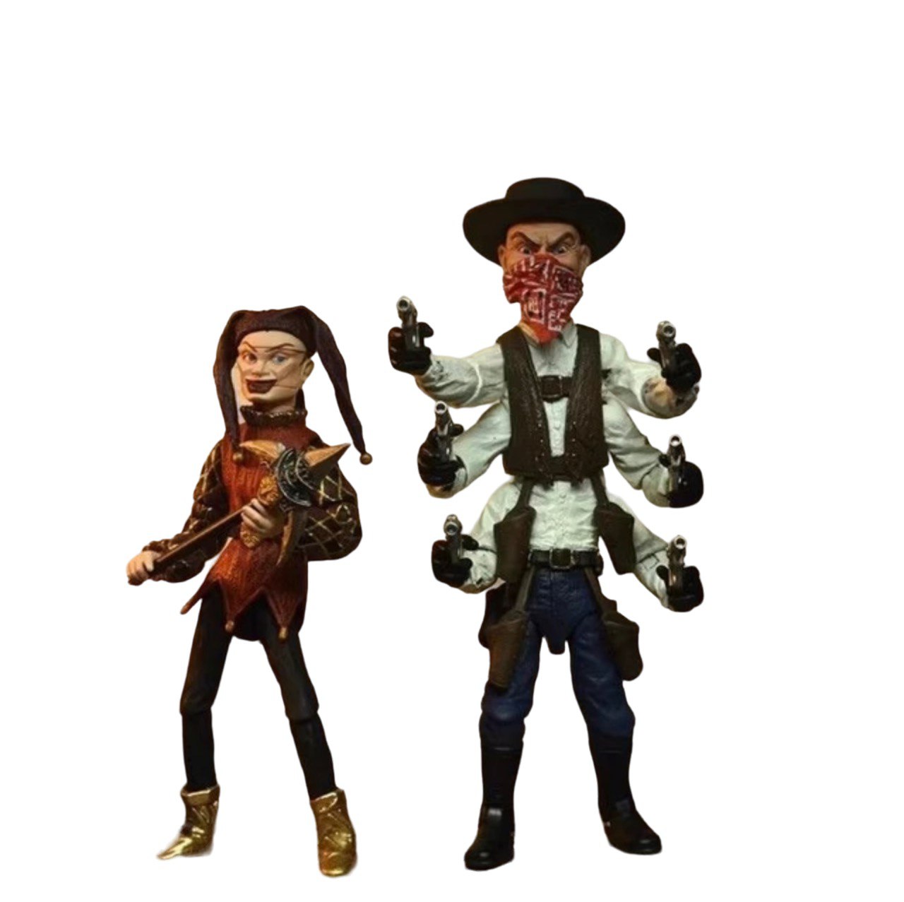 Action Figure Six Shooter e Jester Puppet Master - Original NECA