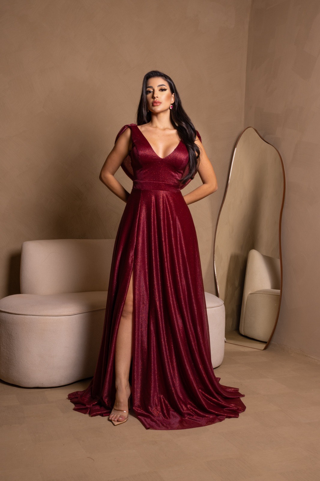 Casamento Convidada Casamento Vermelho Vestido Vermelho Longo Com