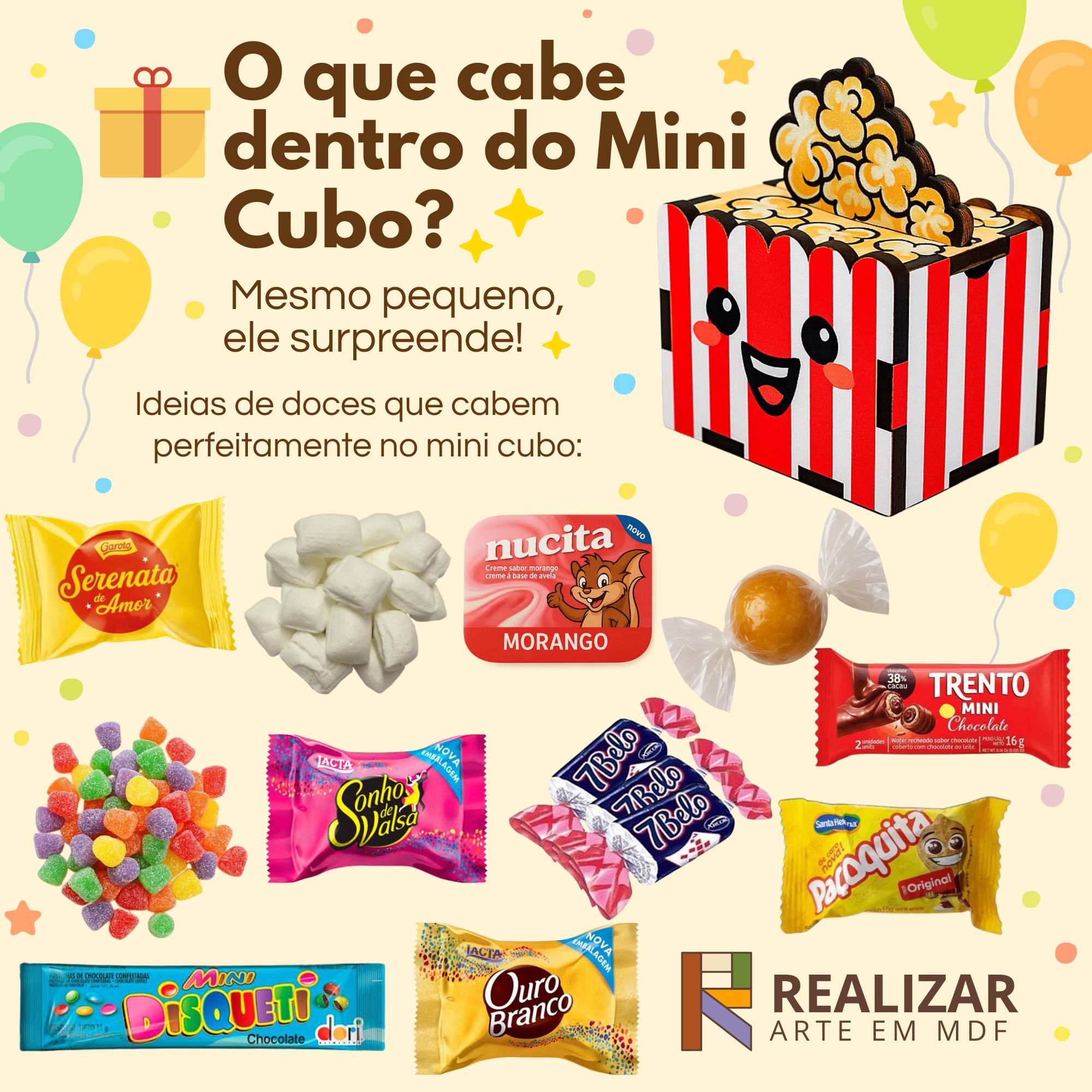 Mini Cubo Stitch MDF – Lembrancinha Infantil - Realizar Arte em MDF